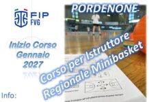 Da gennaio 2027 parte il Corso Istruttore Regionale Minibasket del Comitato Provinciale di Pordenone